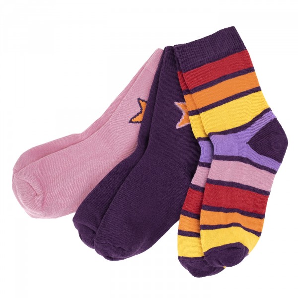 Villervalla Socken Set verbier/rose/mulberry